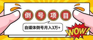 自媒体倒号项目最新教程_暴利账号买卖让小白轻松月入3万+