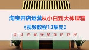 从小白到大神 淘宝开店运营全系列课程