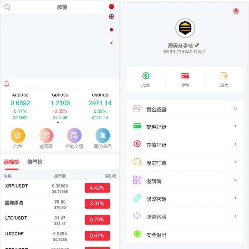 全新二开前端微盘交易系统源码,仿BTC/USDT虚拟币交易所系统源码