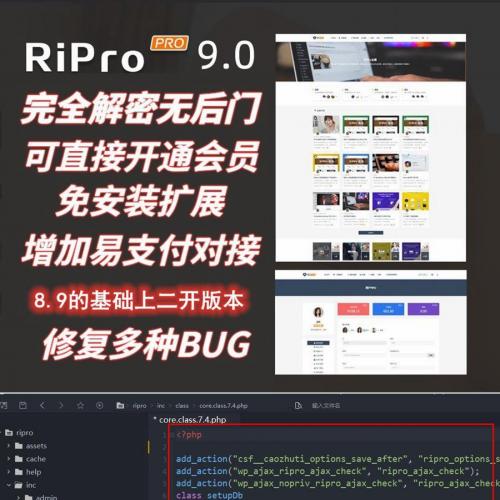 Ripro 9.0 免扩展版全解密无后门 WordPress博客深度主题